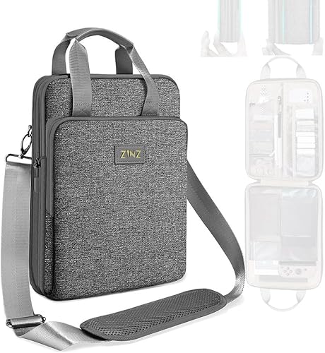 Funda de hombro para laptop de 12.9 a 13 pulgadas con capacidad variable y correa, funda de transporte para viajes con valiosos y compartimentos