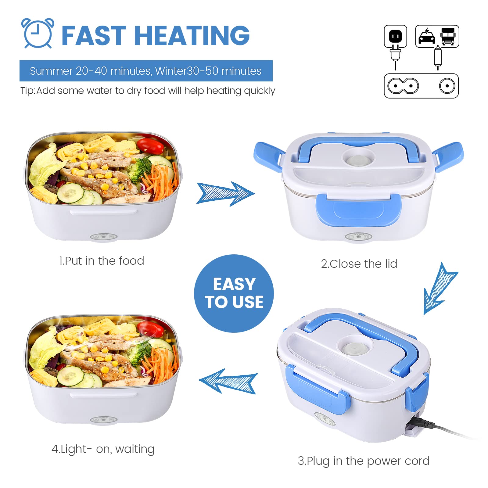 Buy Electric Lunch Box Food Heater, Portable Microwave for Car/Truck