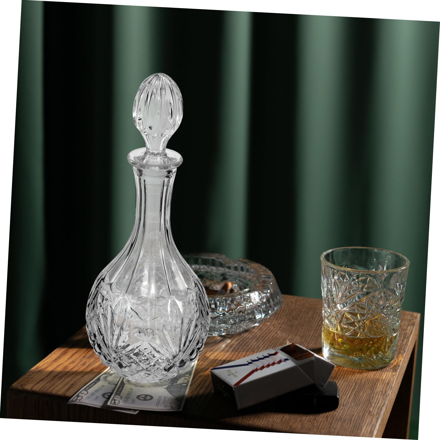 Cabilock Jarra De Vidrio Decantador De Vino Vaso De Vino Con Tapa Copas De Vino De Cristal Vaso Con Tapa Dispensador De Bebidas De Vidrio Kit De Vino Copa De Vino Lata De Vino Con Cubierta