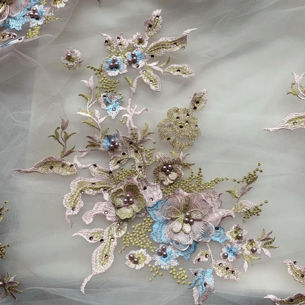 3D bloemenapplicatie patch geborduurd, bloemen kant applicatie decoratieve stof bloem kant patches naaien kant stoffen applicaties voor doe-het-zelf bruiden jurk prom jurken accessoires