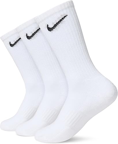 Nike Calcetines de entrenamiento acolchados unisex para adultos Everyday Crew (3 pares)