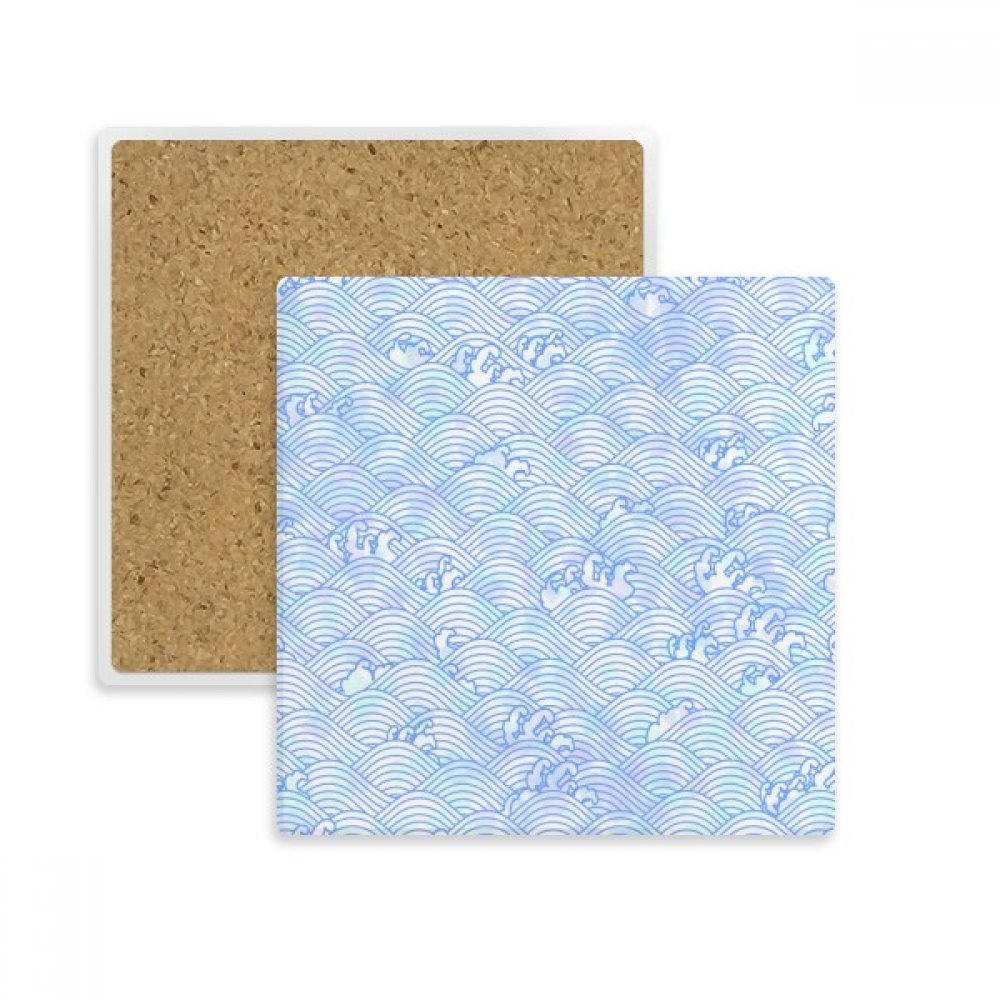 Coaster absorbant contre les taches de tasse au motif de vagues