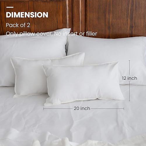 Miniatura 4 de Simple&Opulence - Fundas de almohada lumbar de lino 12x20 pulgadas, juego de 2, mezcla de lino y algodón, rectangulares, decorativas, para sofá,