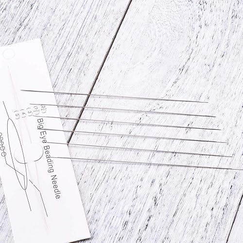 Miniatura 6 de Craftdady - 10 agujas de coser de acero inoxidable grandes para cuentas de ojo grande