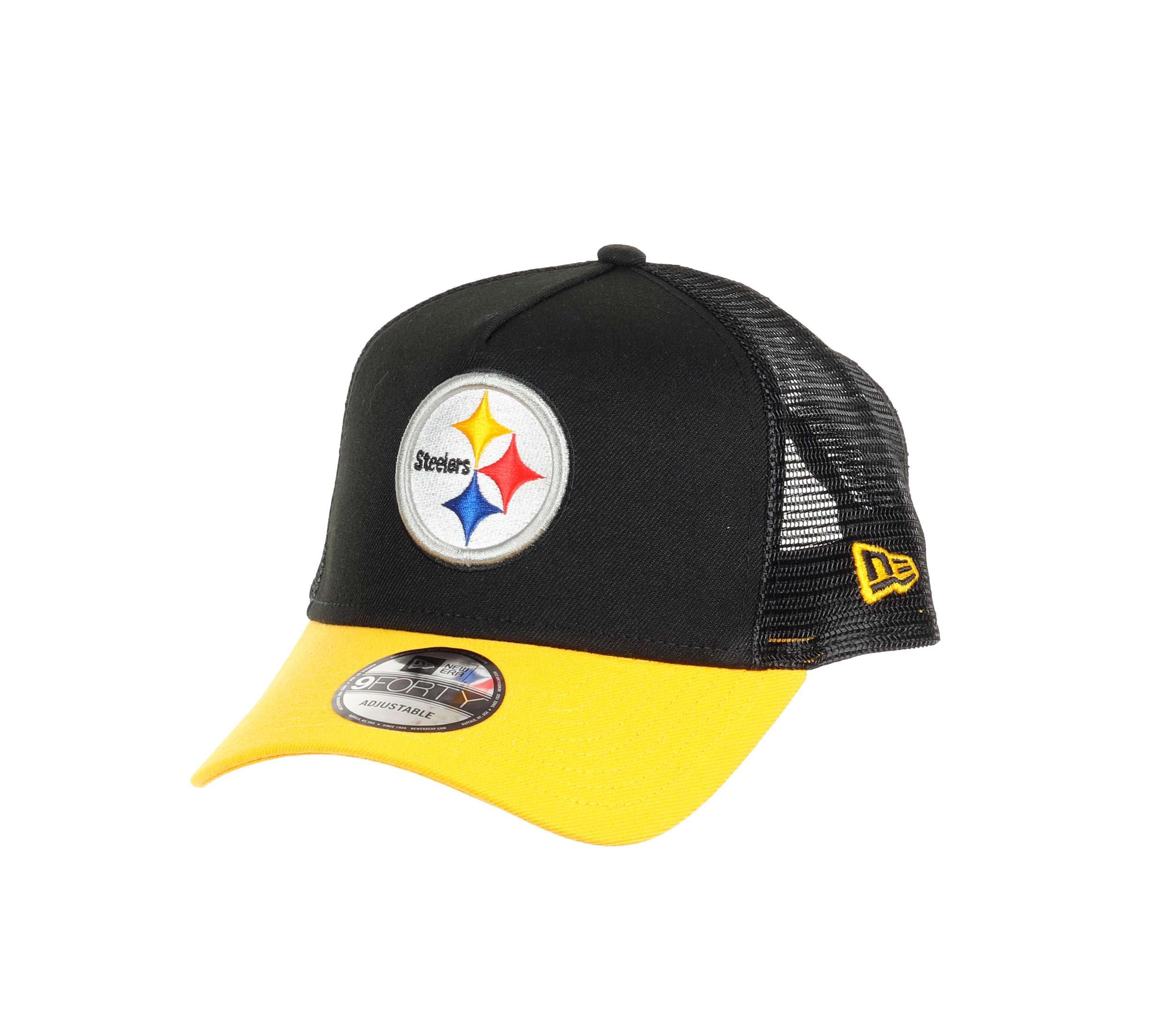 New Era Pittsburgh Steelers NFL Two Tone Black Yellow 9Forty A-Frame Adjustable Trucker Cap