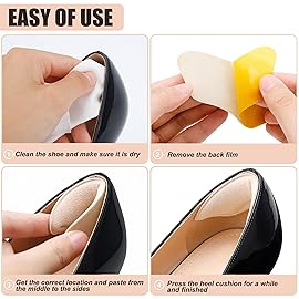 Heel Cushion Pads, Metatarsal Pads for Women, Ball of Foot Cushions, Liners for Pain Relief, Prevent Blisters Friction, Shoe Inserts for Loose Shoes to Make Fit Tighter (4 Pairs)