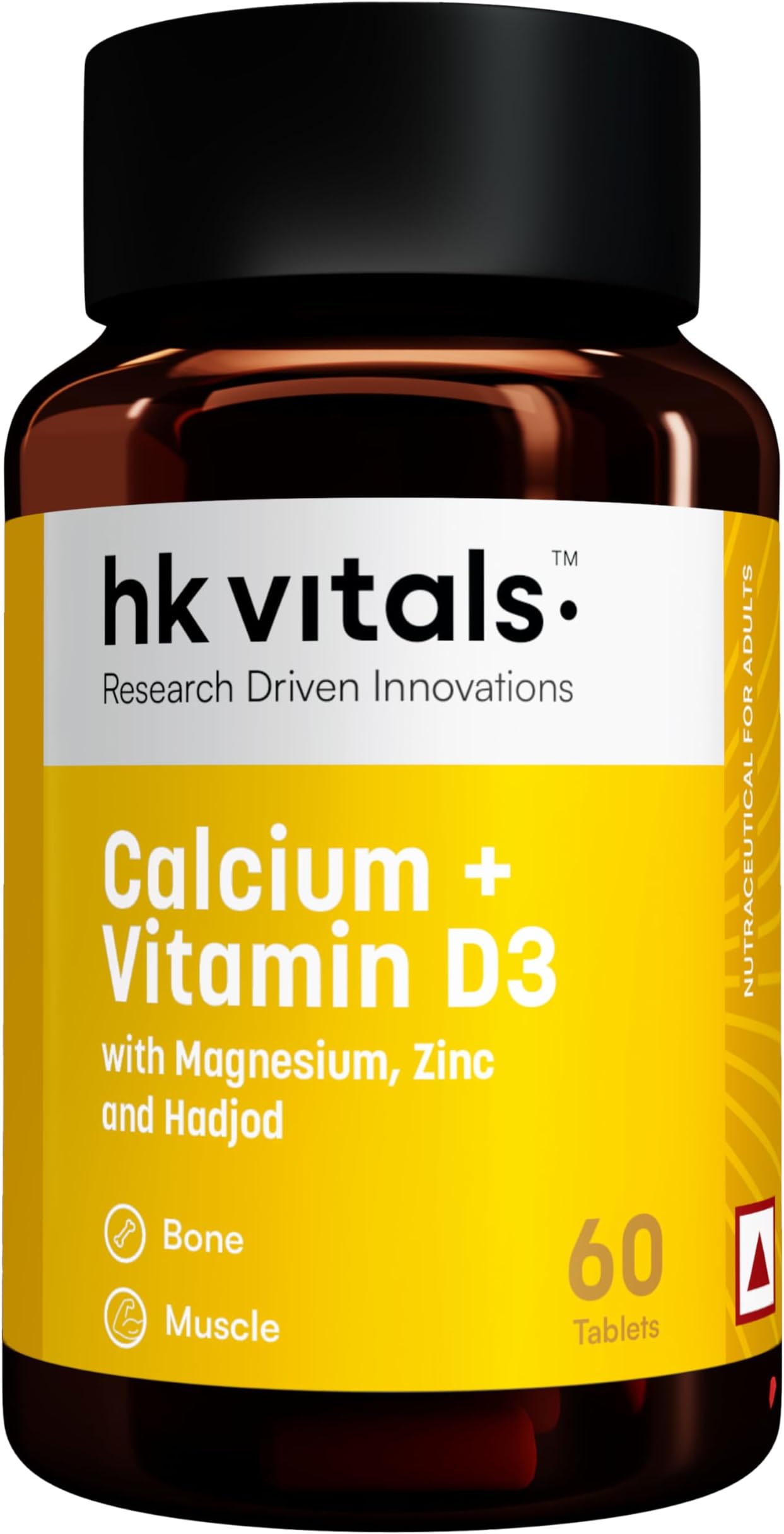 Calcium + Vitamin D3 Supplement For Women & Men (60 Tablets) | With Magnesium & Zinc | For Complete Bone Health & Joint Support