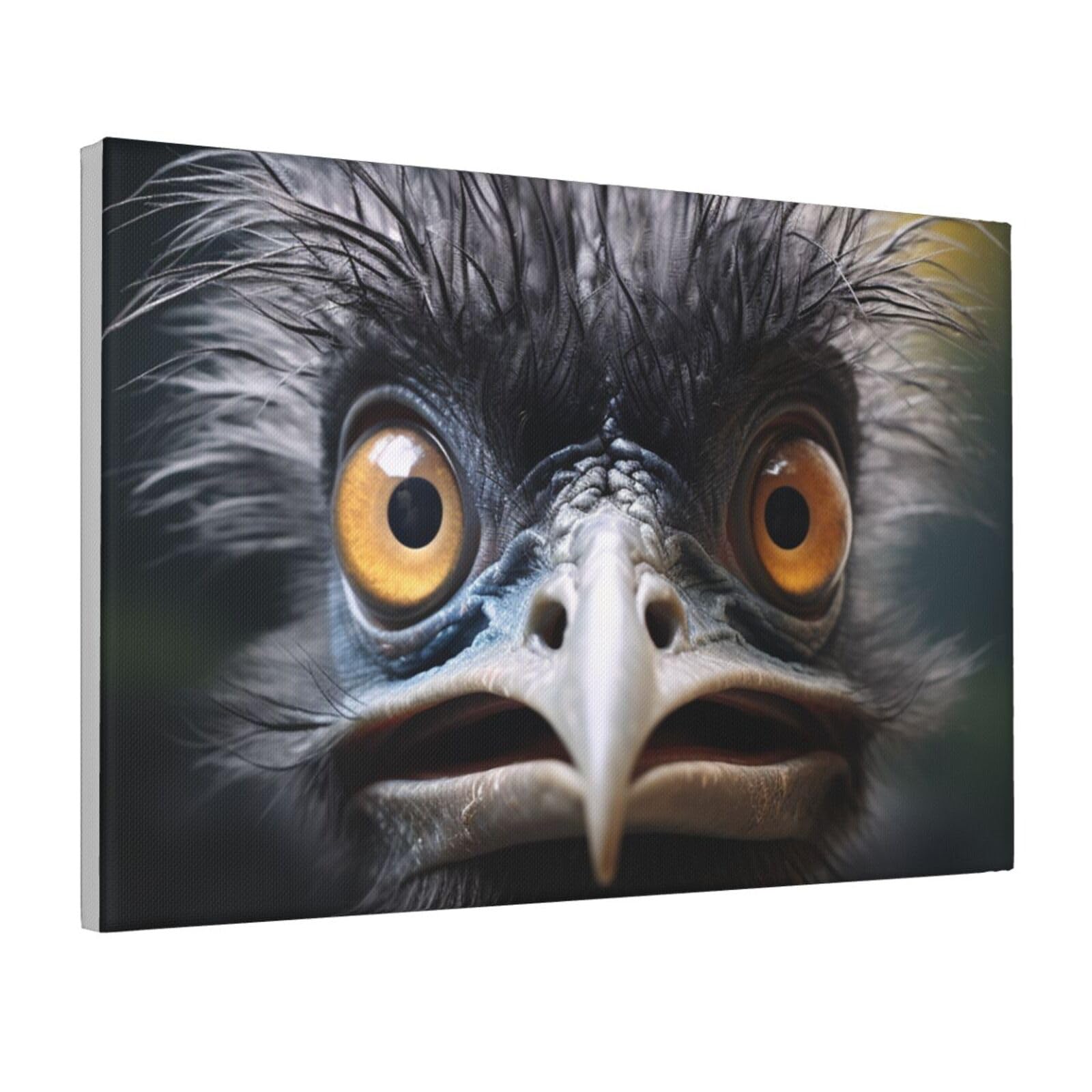 Framed Wall Art for Living Room Art Work, Emu Picture Prints Modern Office Wall Paintings Poster Aesthetic Wall Decorations for Home Decor Ready To Hang 16"x24"