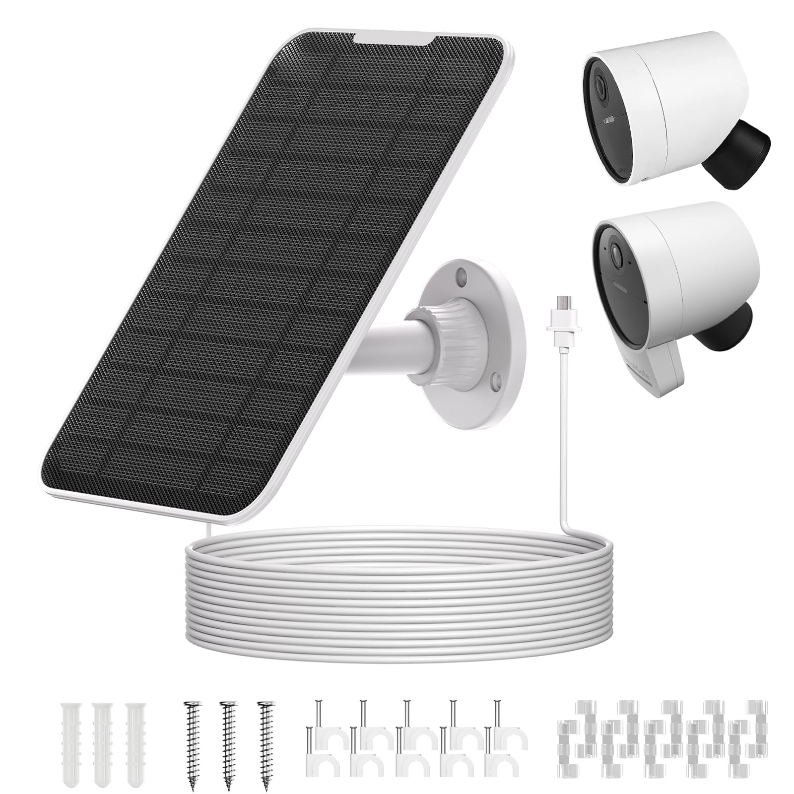 Baaletc 4W Solar Panel Compatible with SimpliSafe Outdoor Camera - High Efficiency Solar Charger with 13ft/4m Waterproof Cable and 360° Adjustable Mount, IP65 Weatherproof Continuous Power Supply