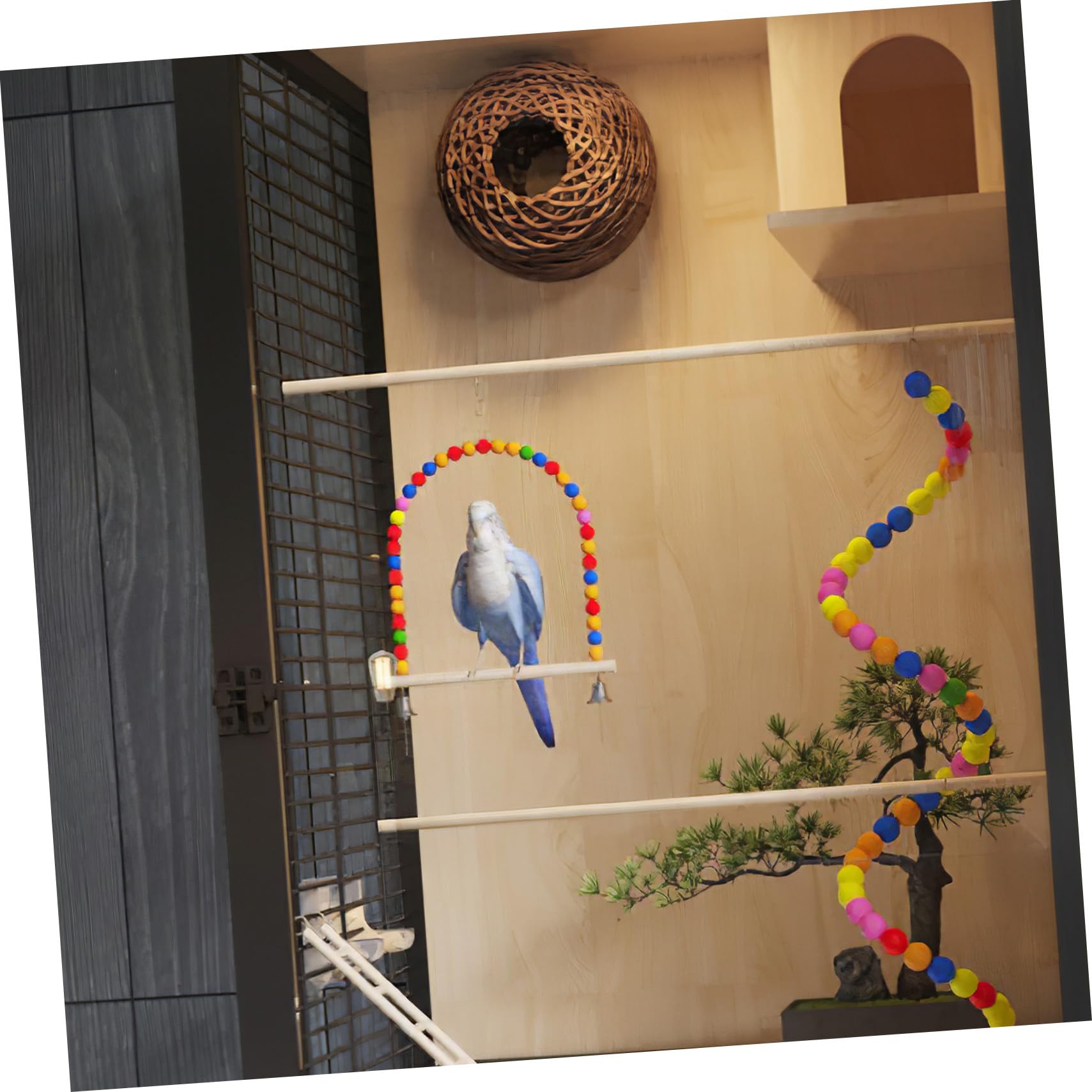 TOYANDONA Juguete para Loros Ligero de Plástico, Dispensador de Alimentos Simple para Pájaros, Entretenido y Divertido para Entrenamiento de Mascotas Color Aleatorio