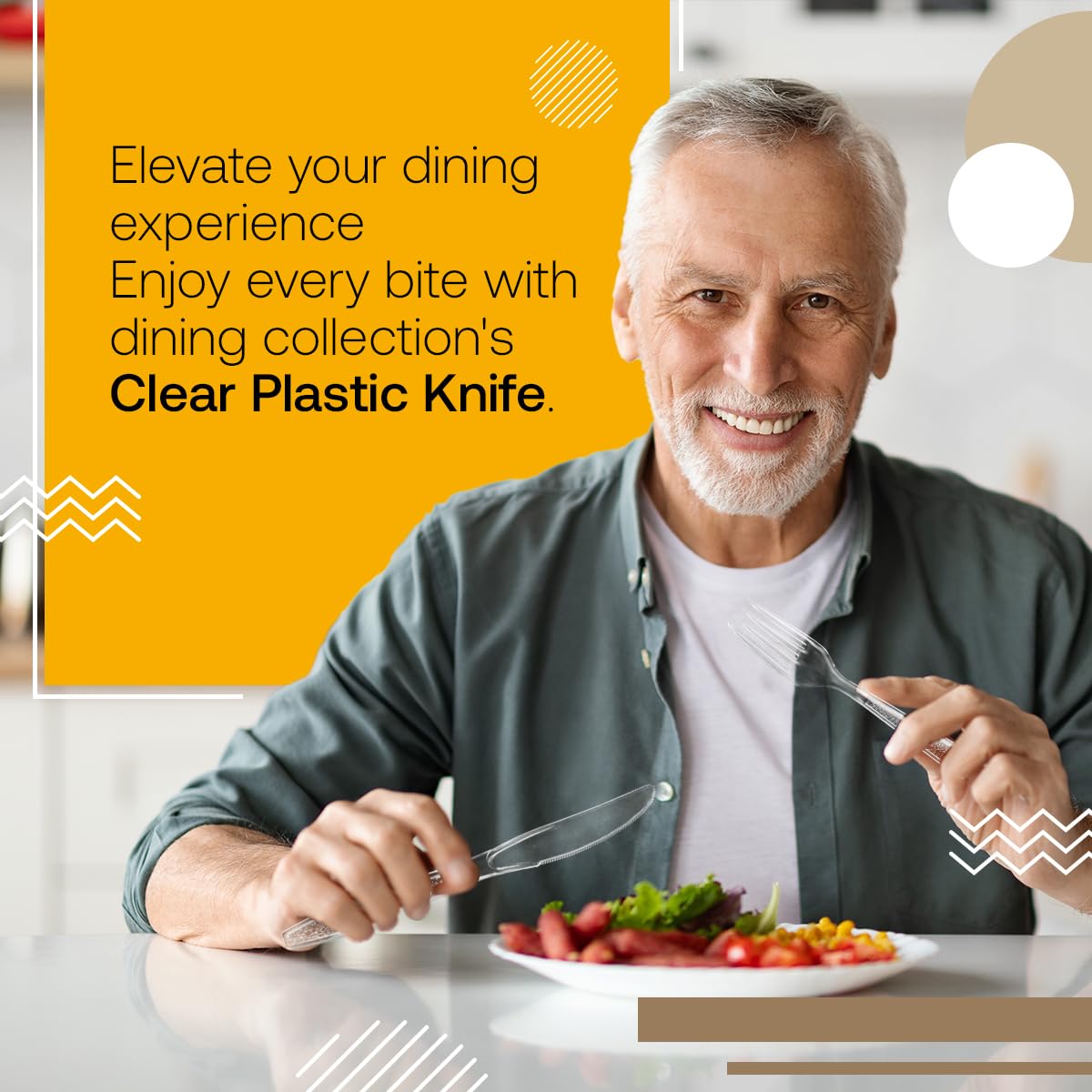 Dining Collection Clear Plastic Knives - 1000 Pack – Durable, Recyclable, Disposable Knives – Great for Everyday, Parties & Events