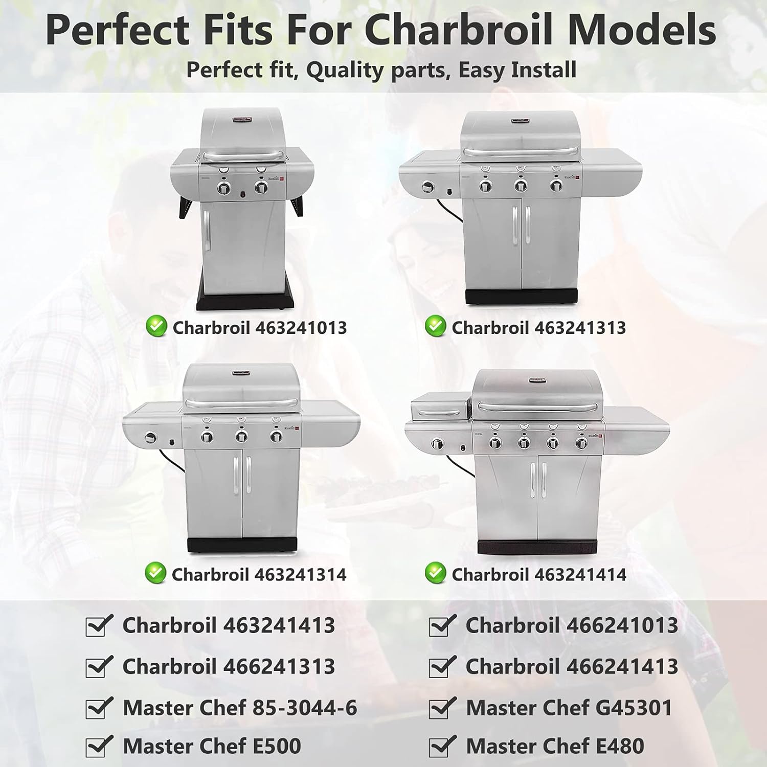 Criditpid Grill Parts Kit for Charbroil 463241313, 463241314, 463241013, 463241413, 463241414, 466241013, 466241313, 466241413 Grill, Heat Plate Grill Burner Igniter Parts for 463241013