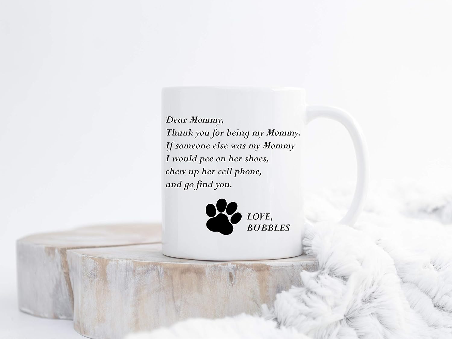 Customizable Personalized Dog Mom & Dad Custom Pet Name Coffee Mug Birthday Christmas Father's Day Mother's Day From Fur Child Dog Lover 11oz (A)