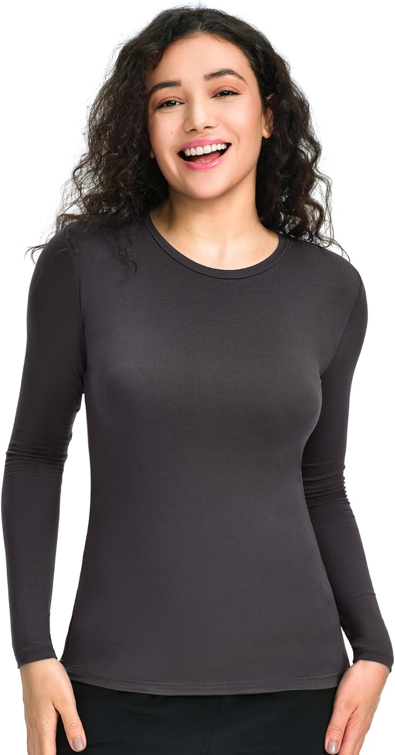 COZYFIT 3 Pack Scrub Undershirts Long Sleeve Women - Underscrub Comfort Tee - Image 6