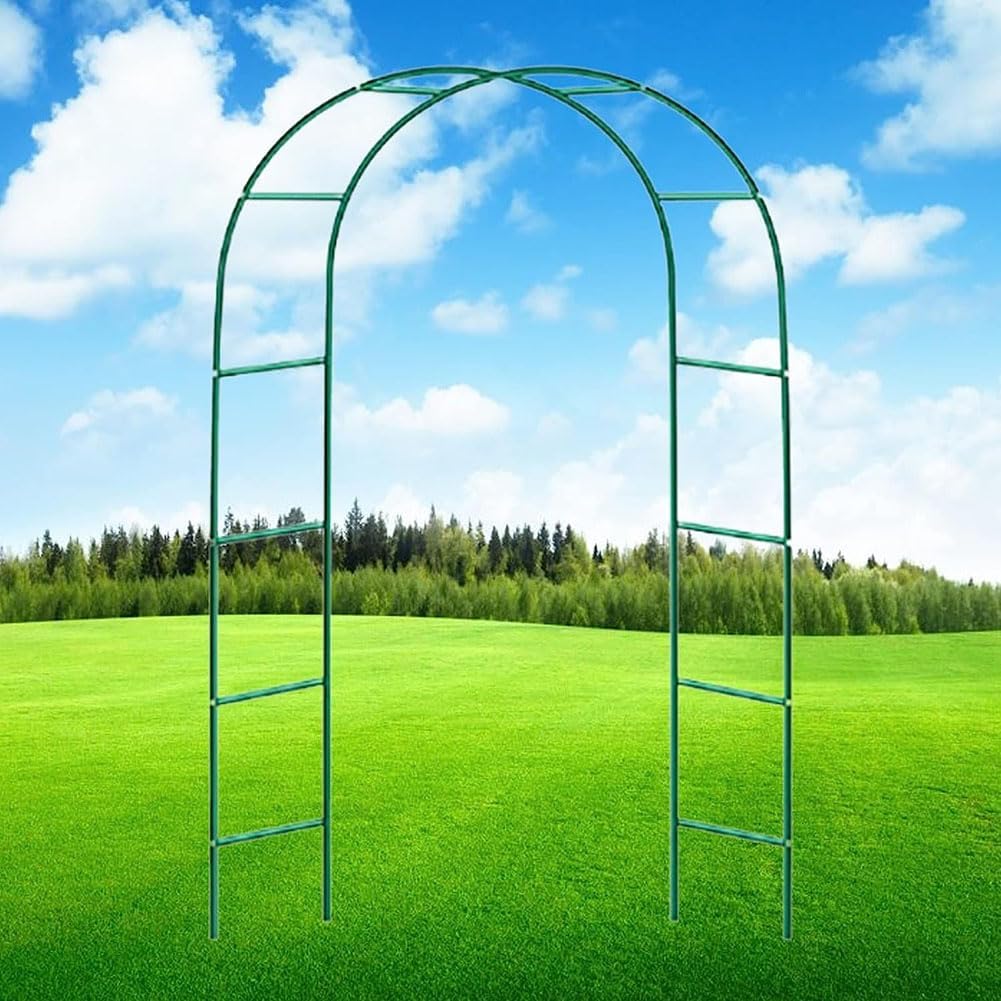 Black Metal Garden Arch, Garden Arbor for Climbing Plants, Wide 1.2M 1.4M 1.8M 2.4M 3M, Roses Archway for Outdoor Wedding Party, Easy to Assemble,Green,W1.8M*H2.2M