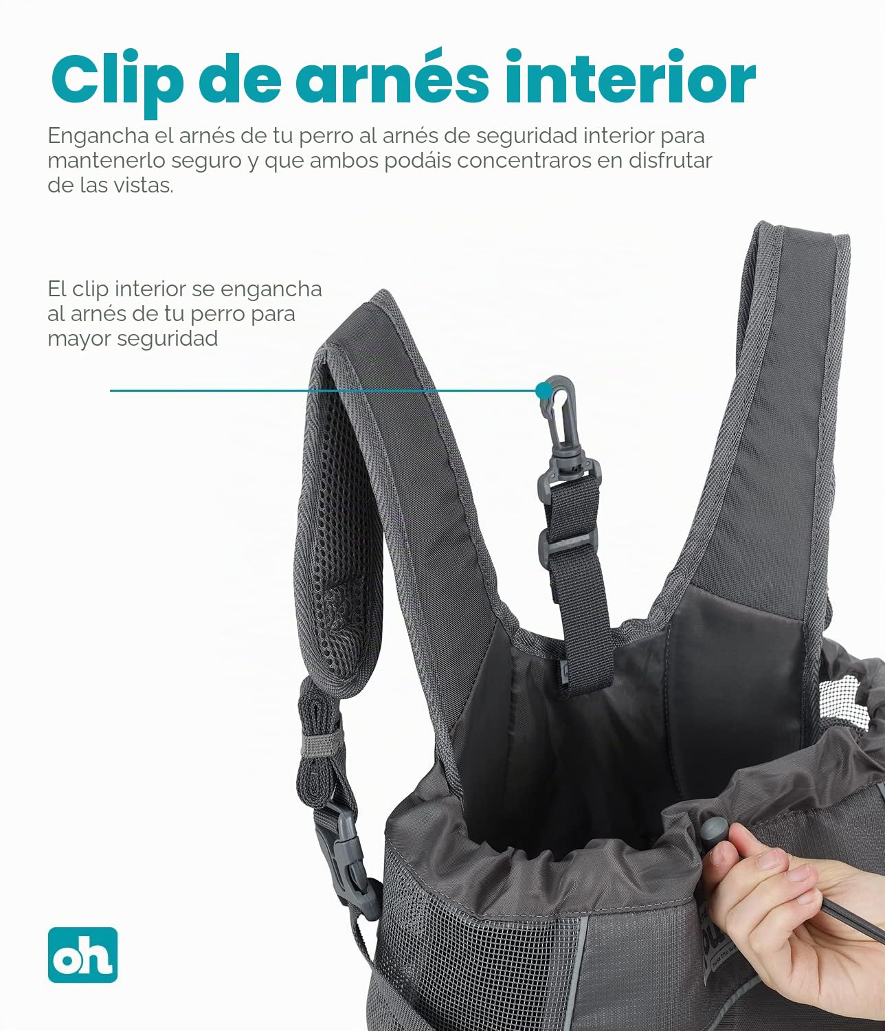 Outward Hound PupPak - Transportín Frontal para Perro, Mediano, Color Gris