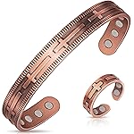 Lymphatic Drainage Ring & Copper Bracelet for Women, Magnetic Copper Bracelet and Magnetic Lymph Detox Ring, 100% Solid Pure Copper Jewelry Gift