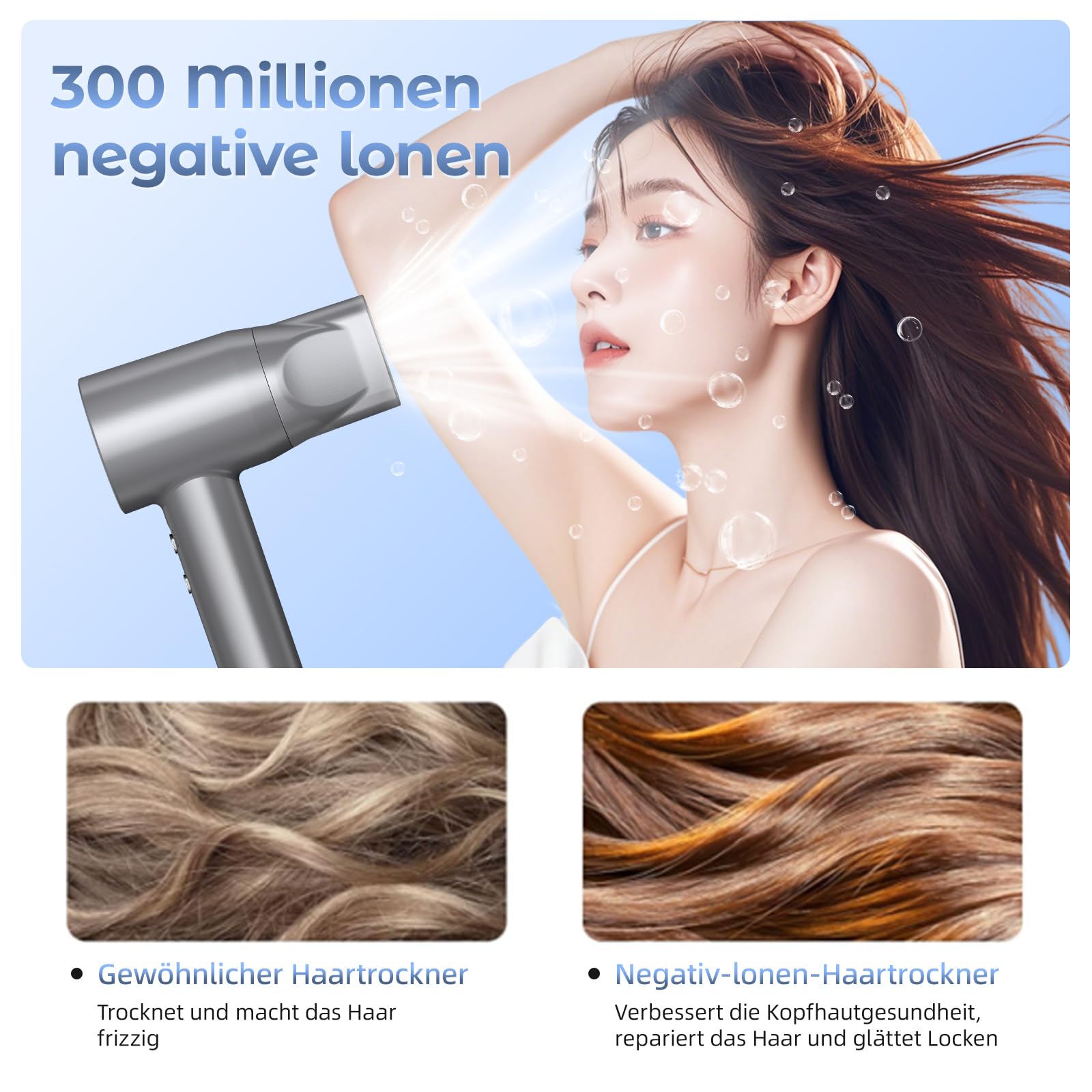 MANKIW Ionen Haartrockner 160.000 U/min, Föhn mit Magnetdüse | 500 Mio. Ionen, 5 Temperaturstufen, Display, Diffusor, leiser Betrieb unter 60 dB und kompaktes Design für Reise