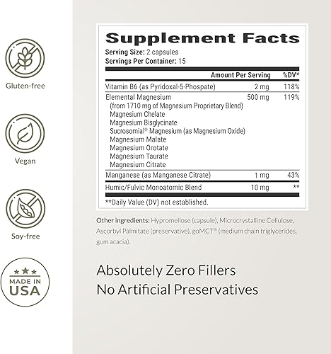 Miniatura 9 de BiOptimizers - Suplemento de magnesio 4.0 - Tiene 7 formas de magnesio como bisglicinato, malato, citrato y más - Ayuda natural para dormir -