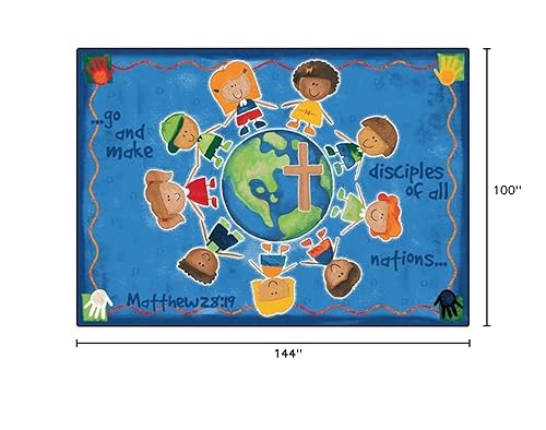 Miniatura 2 de Carpets for Kids KID$Value Plus 92017 Great Commission - Alfombra rectangular para niños, 8 x 12 pies
