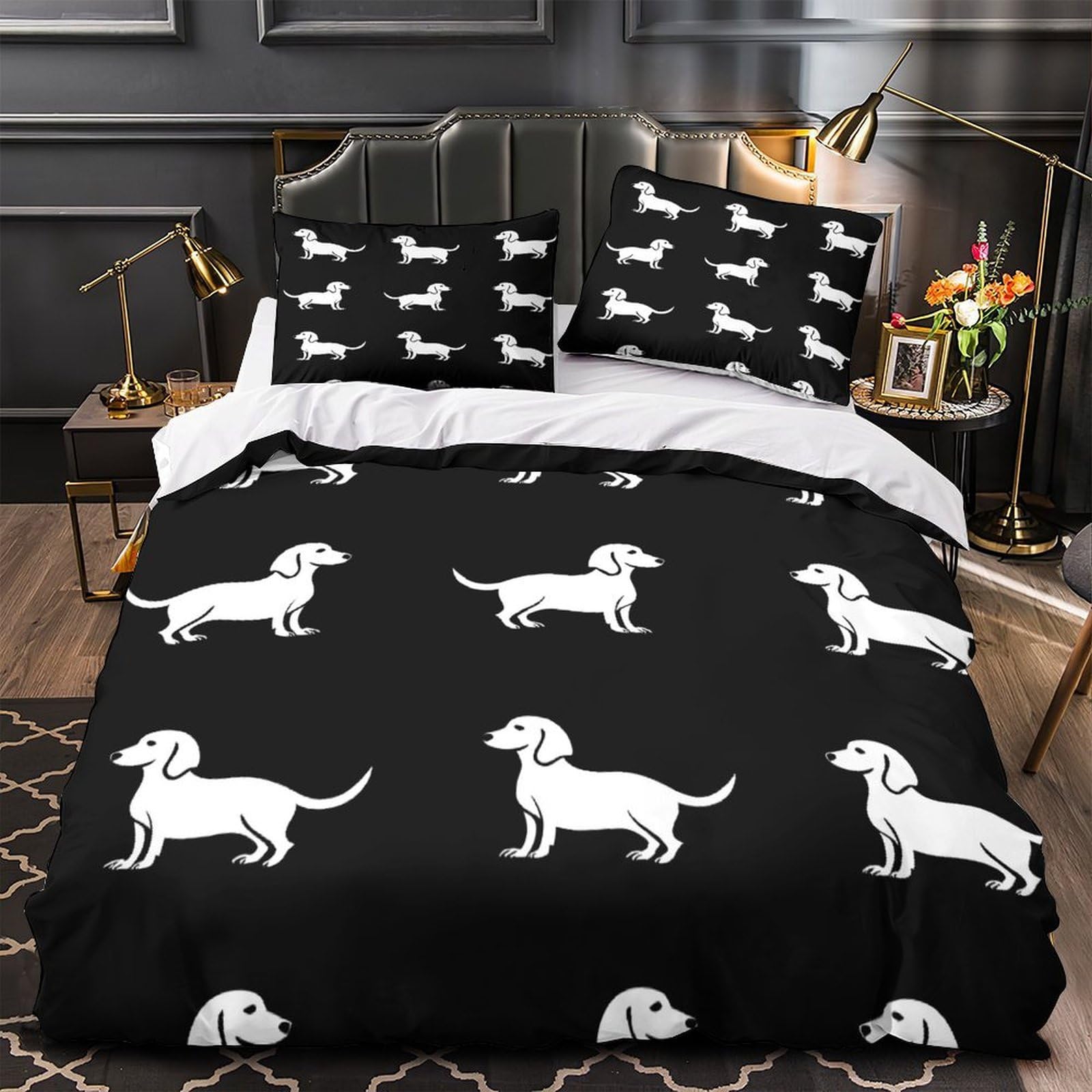 Housse de couette teckel 140x200cm cadeau pour adulte