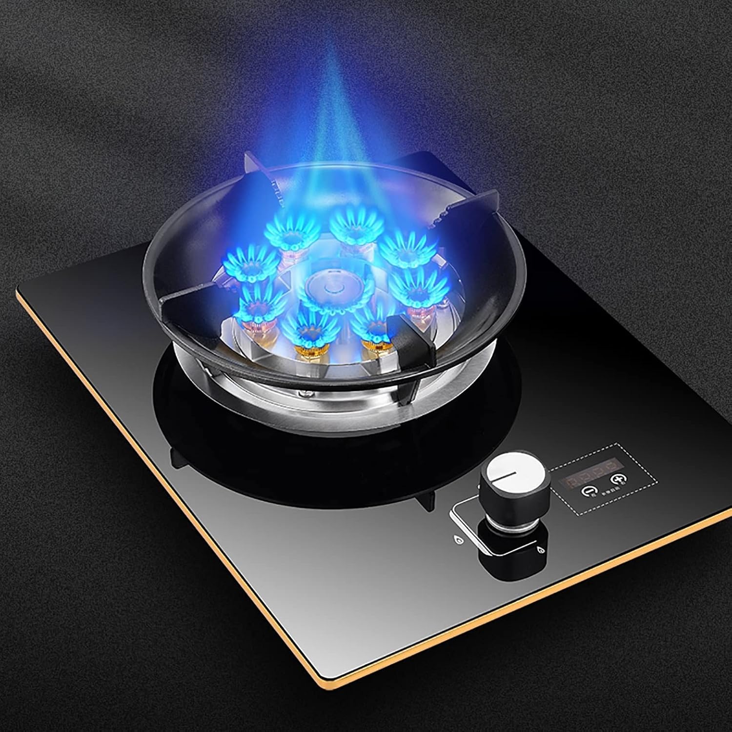 Burner Gas Cooker gas hob 5.2KW Built-in Gas Stove, Table Top Cooking, Portable With Automatic Flameout Protection ， LPG/NG Gas Stove Cooktop Auto Battery Igintion For Home Kitchen Restauran(D,NG)