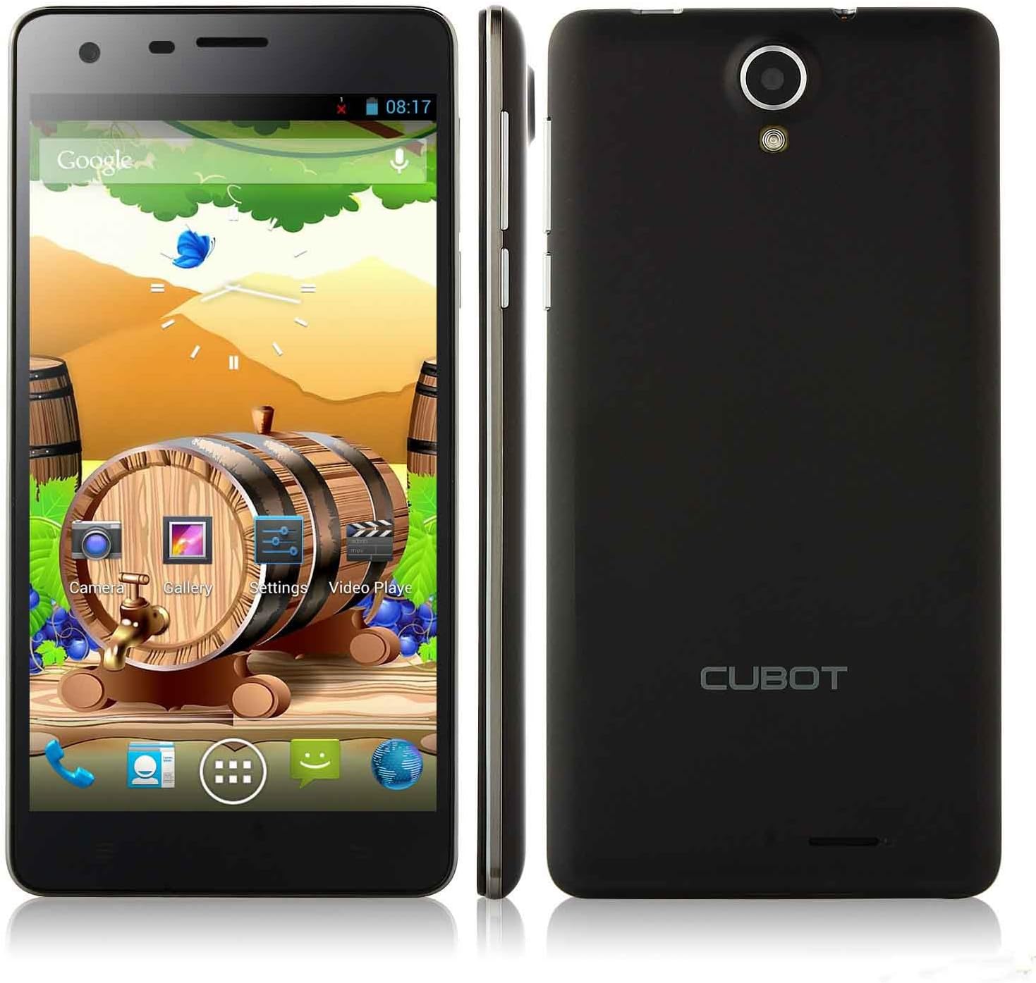 Cubot S222 Unlocked 5.5 Inch IPS Screen Android 4.2.2 Smartphone MTK6582 Quad core 1.3GHz RAM 1GB ROM 16GB GPS WIFI (black)