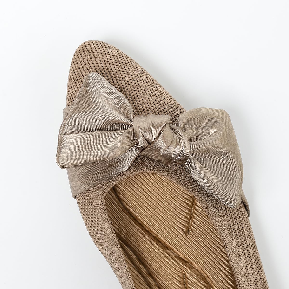Pointed Toe Ballet Flats for Women,Slip On Shoes with Bow, Comfortable Dressy Casual Work Flats for Office Business.