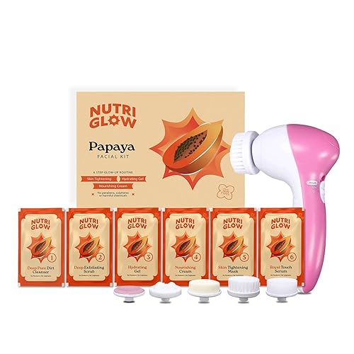 Nutriglow Kit facial de papaya para una piel libre de manchas y más clara hidratada e iluminadora de piel fresca, todo tipo de piel, sin parabenos