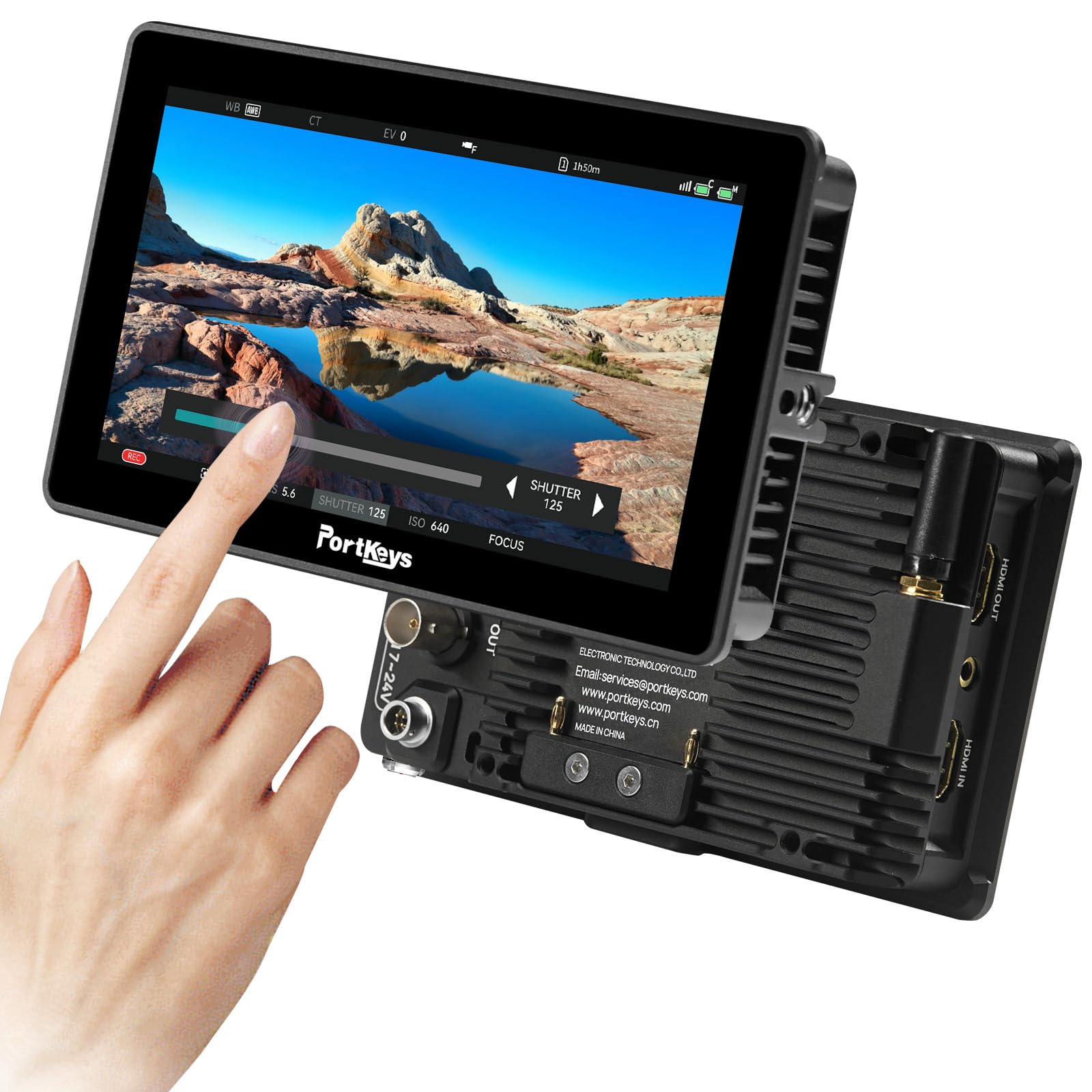 Portkeys BM5IV WR 5.5" Camera Control Field Monitor for RED Komodo V-Raptor/X, ARR1 MINI/Alexa LF, FX3/6/9/30/A1/A9II/A7SIII/A7CII/ZV-E10/A7MIV/A7RV/ILX-LR1/FS7, BS1H/BGH1/G9/GH6, R5/6/7/8, Z8/9, etc