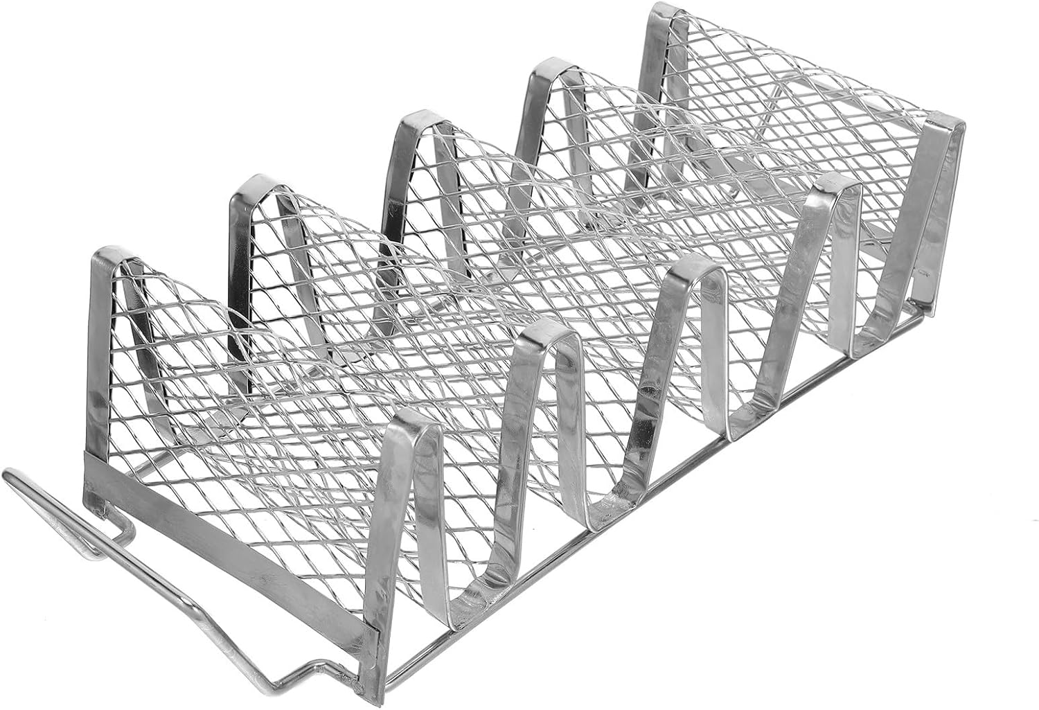 Taco Tray: Stainless Steel Taco Holder Rack For Kitchen - Mexican Burrito Stand Utensil - Tortilla Tray Dispenser For Parties Restaurant Grilling