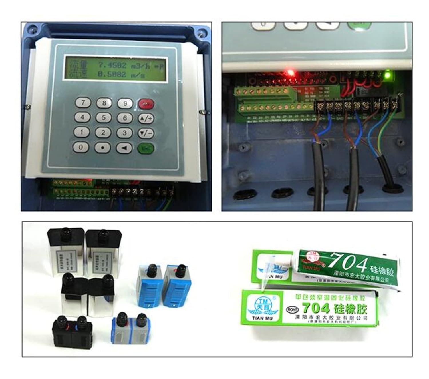 Caudalímetro con pantalla LCD digital TDS-100F, caudalímetro ultrasónico fijo independiente, caudalímetro M2 (DN50-700 mm) for agua, diésel, gasolina y otros líquidos (TDS-100F con M2)