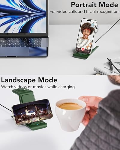 Miniatura 5 de HATALKIN Estación de carga inalámbrica 3 en 1 compatible con múltiples dispositivos, Apple Watch 8 Ultra 7 SE 6 5 4 AirPods Pro 2nd iPhone 14 13 12