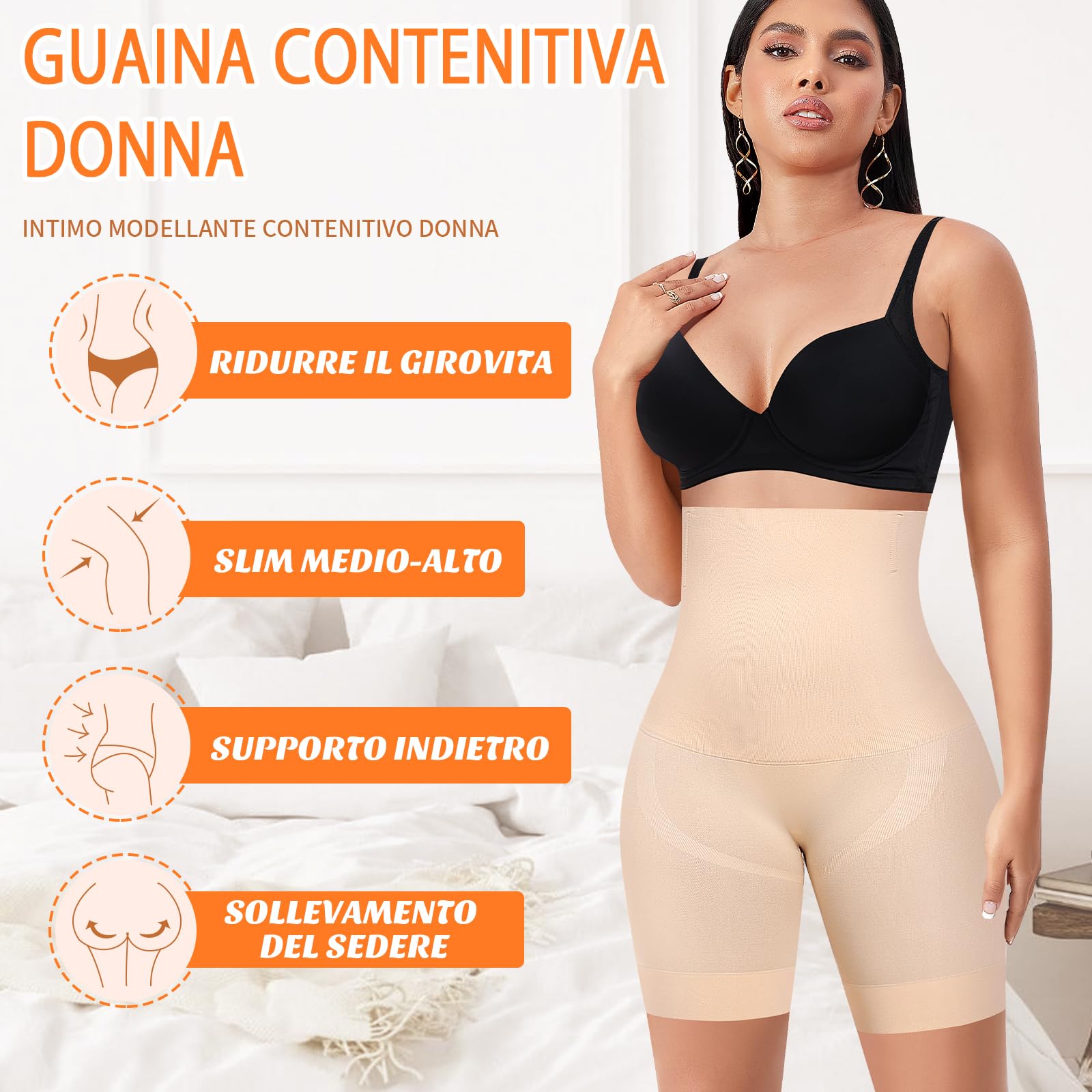 YARRCO Shapewear Guaina Contenitiva Donna Pancia Piatta Guaina Modellante Snellente Pantaloncini Mutande Contenitive Intimo Modellante Slip Contenitivo Vita Alta Senza Cuciture Boxer Dimagrante