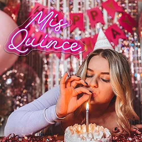 Miniatura 3 de Letreros de neón de membrillo Mis para decoración de pared, 18.9 pulgadas, letreros de neón para pared de dormitorio con interruptor regulable para