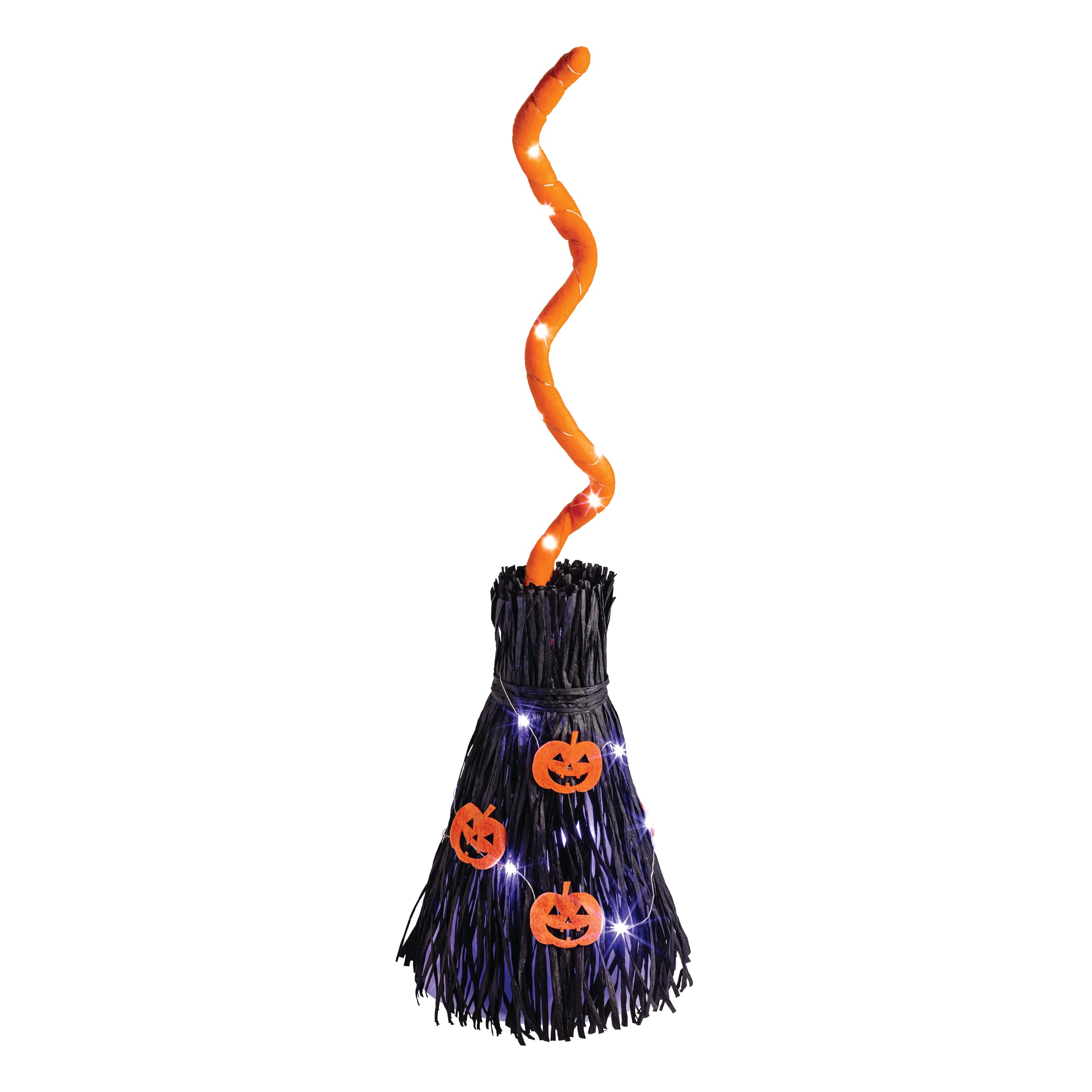 Balai LED Citrouille Halloween Mud Pie sonore et animé pour déco intérieure