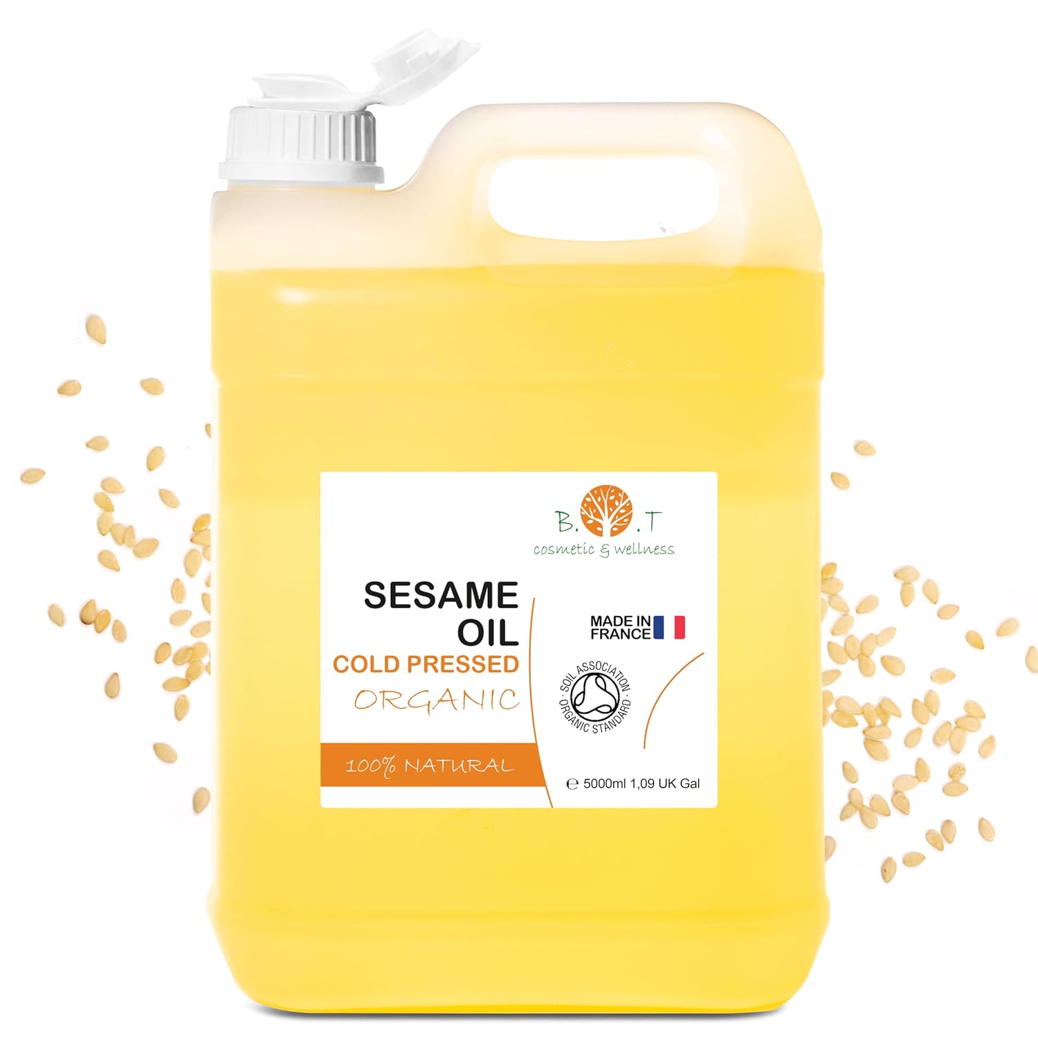 100% Pure and Natural Organic Sesame Oil Ayurvedic Excellence Certified Organic Skin and Hair Care Ayurveda Massage Oil - 5000 ml