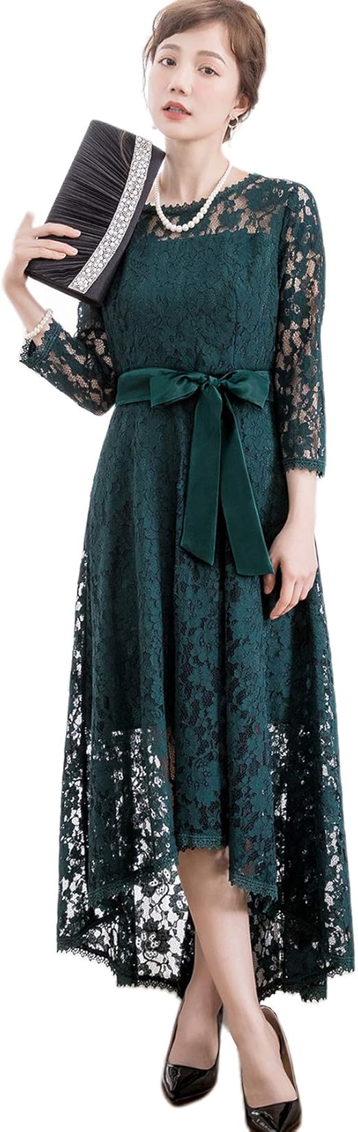 Amazon Co Jp Dressstar 結婚式 ワンピース パーティードレス 総レース レディース ドレス 大きいサイズ お呼ばれ 演奏会 二次会 ロング ひざ丈 体型カバー 服 ファッション小物