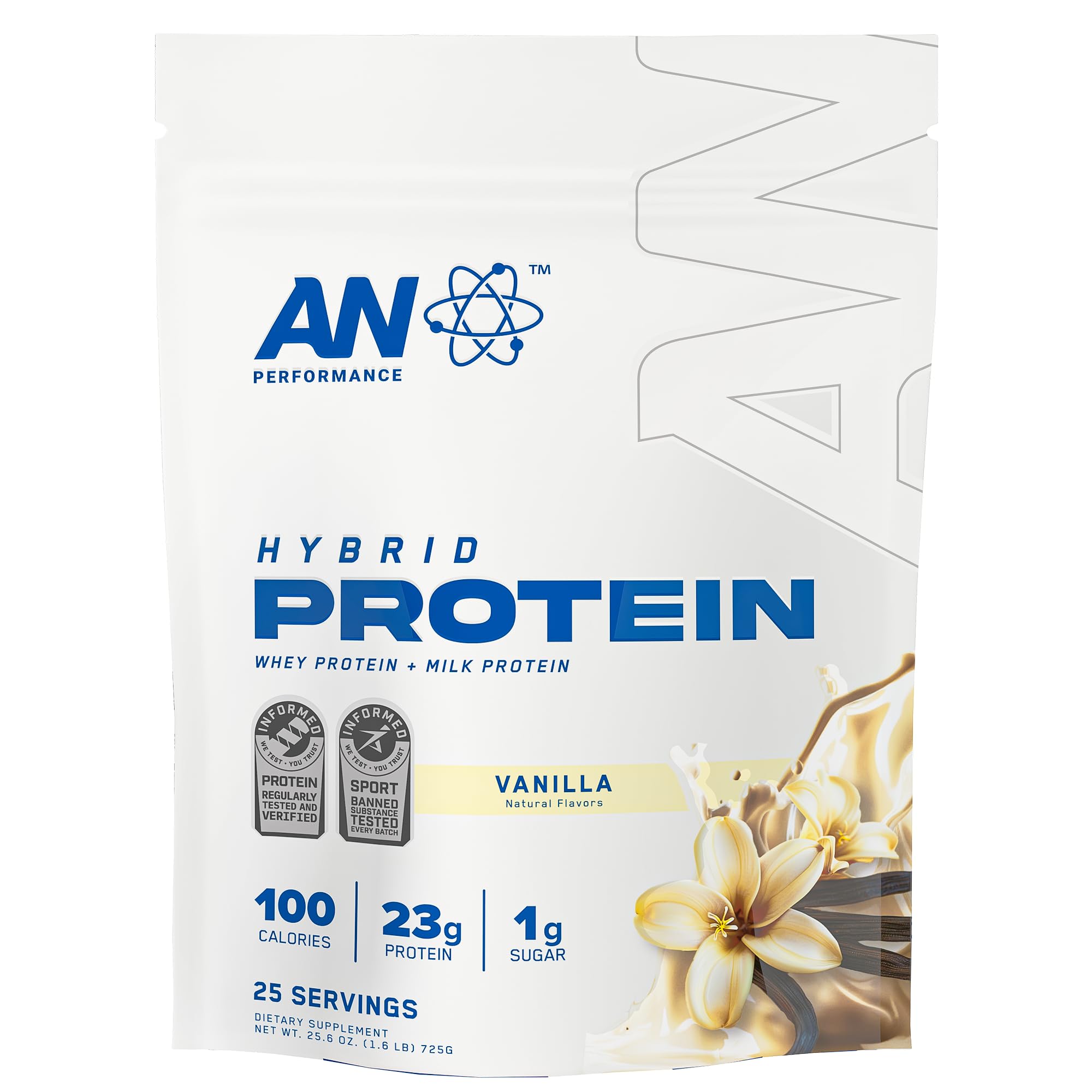 ABE all black everything Whey Protein Híbrido em Pó — Isolado de Whey e Leite, 23 g de Proteína, Baunilha, 25 Porções