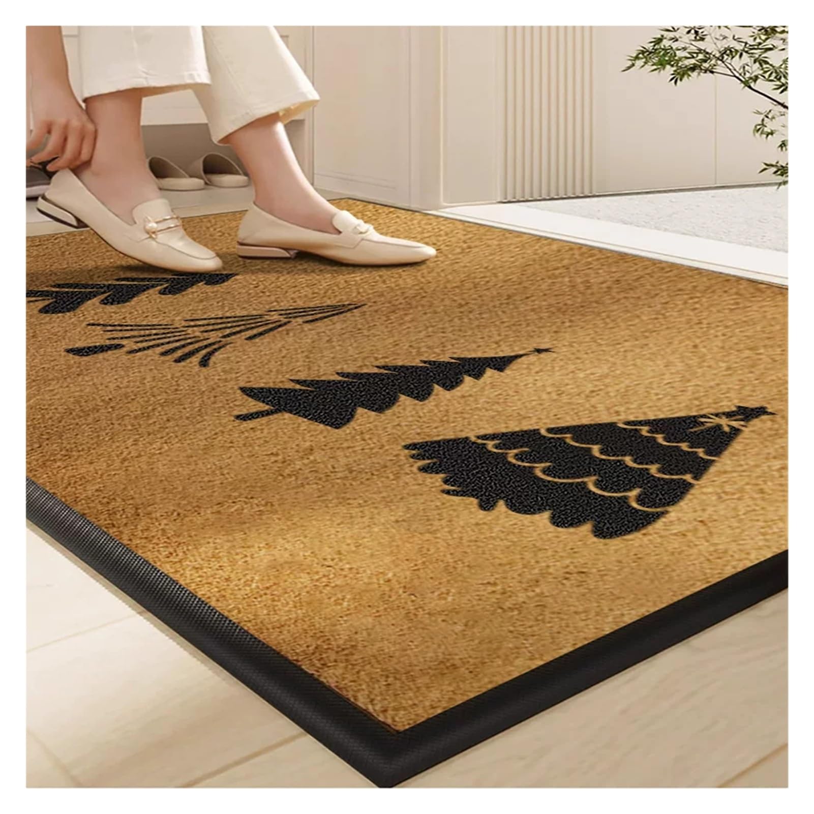 Zerbino Ingresso Esterno in Cocco Anti-Sporco Lavabile | prevent skidding Low Profile Durable Door Mat per Ingresso, Interno Esterno(C,23.6x35.4in/60x90cm)