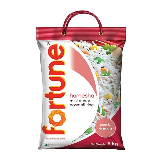 Fortune Hamesha Mini Dubar Basmati Rice, suitable for daily cooking, 5 Kg