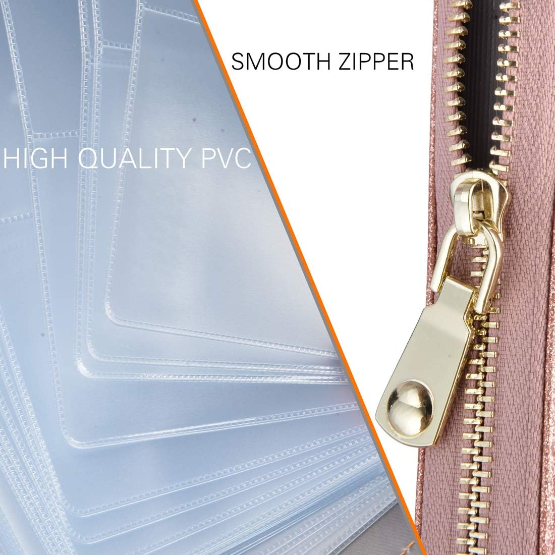 Easyoulife Credit Card Holder Wallet Womens Zipper Leather Case Purse RFID Blocking - Image 7