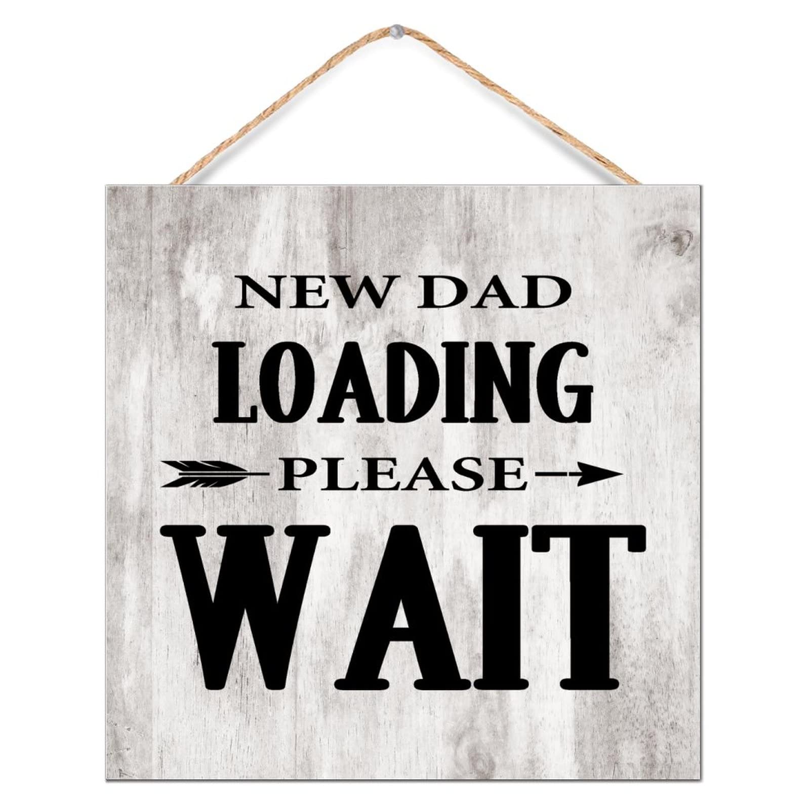 Letrero de madera New Dad Loading decorativo para repisa de chimenea y guardería