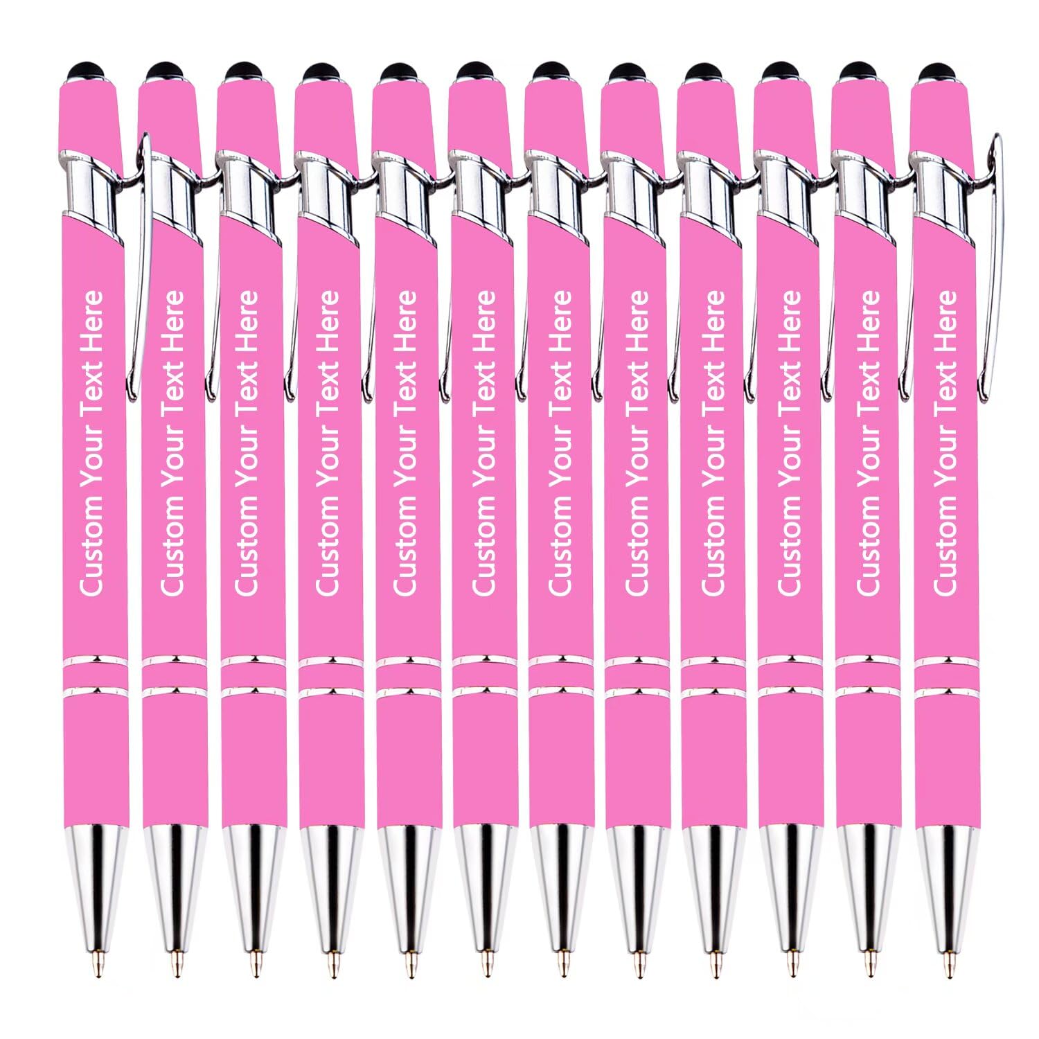 TAISGONGBY Personalised Pen Custom Engraving Pen with Stylus Nib Ballpoint Pen with Text Name Message Business Graduation Anniversary 120 Pack