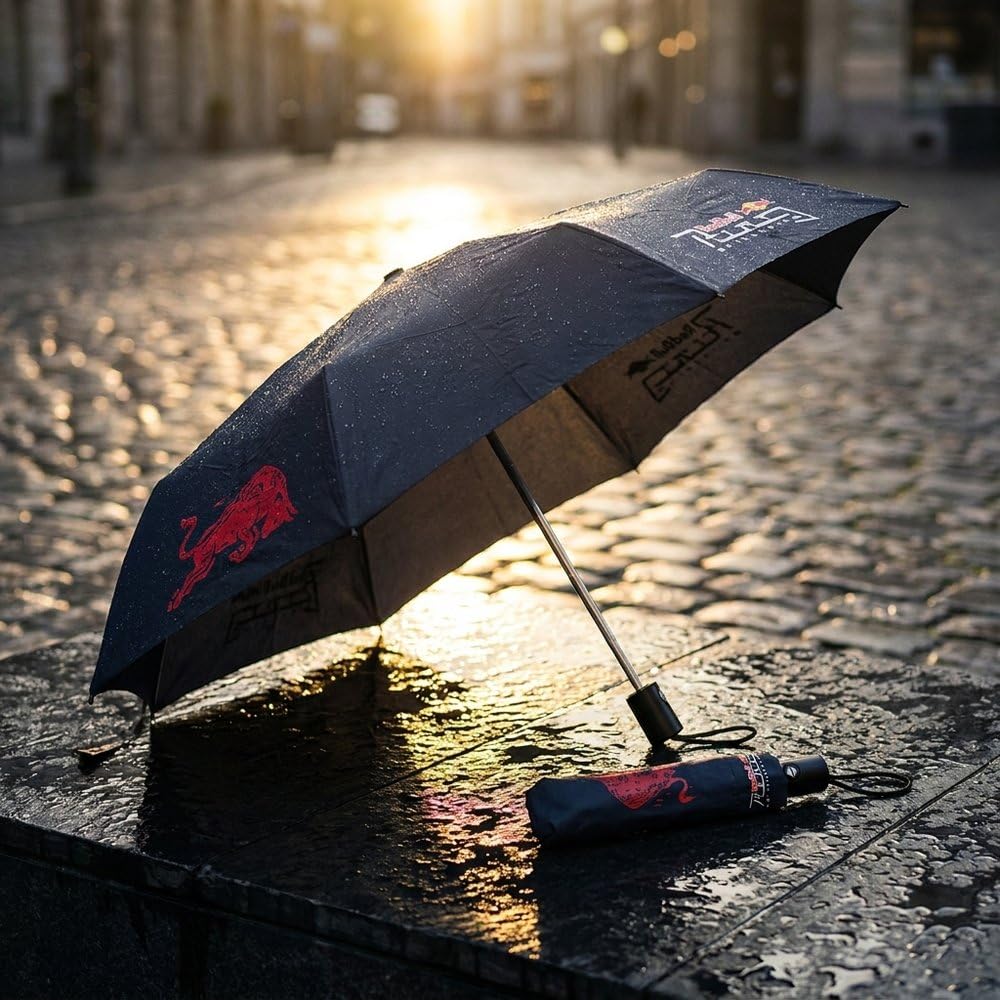 Parapluie Red Bull Sparks Red Bull Ring U 13 OS 22 | Parapluie compact unisexe | Structure résistante au vent et design sportif officiel