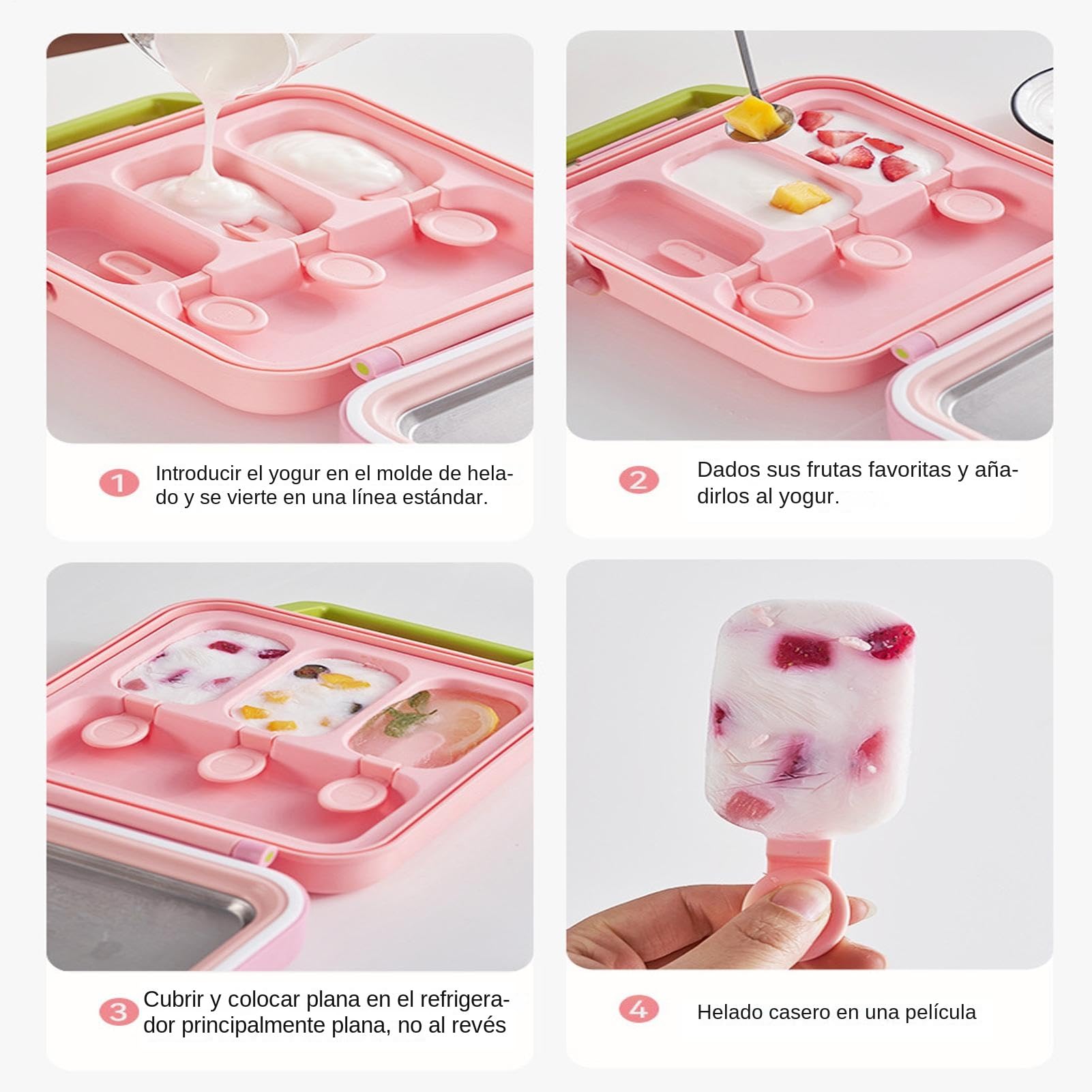 Molde para Polos Máquina Reutilizable 2 en 1 Para Yogur | Accesorio Multiusos De Cocina Para Elaboración Postres En Reuniones Familiares Y Actividades Infantiles