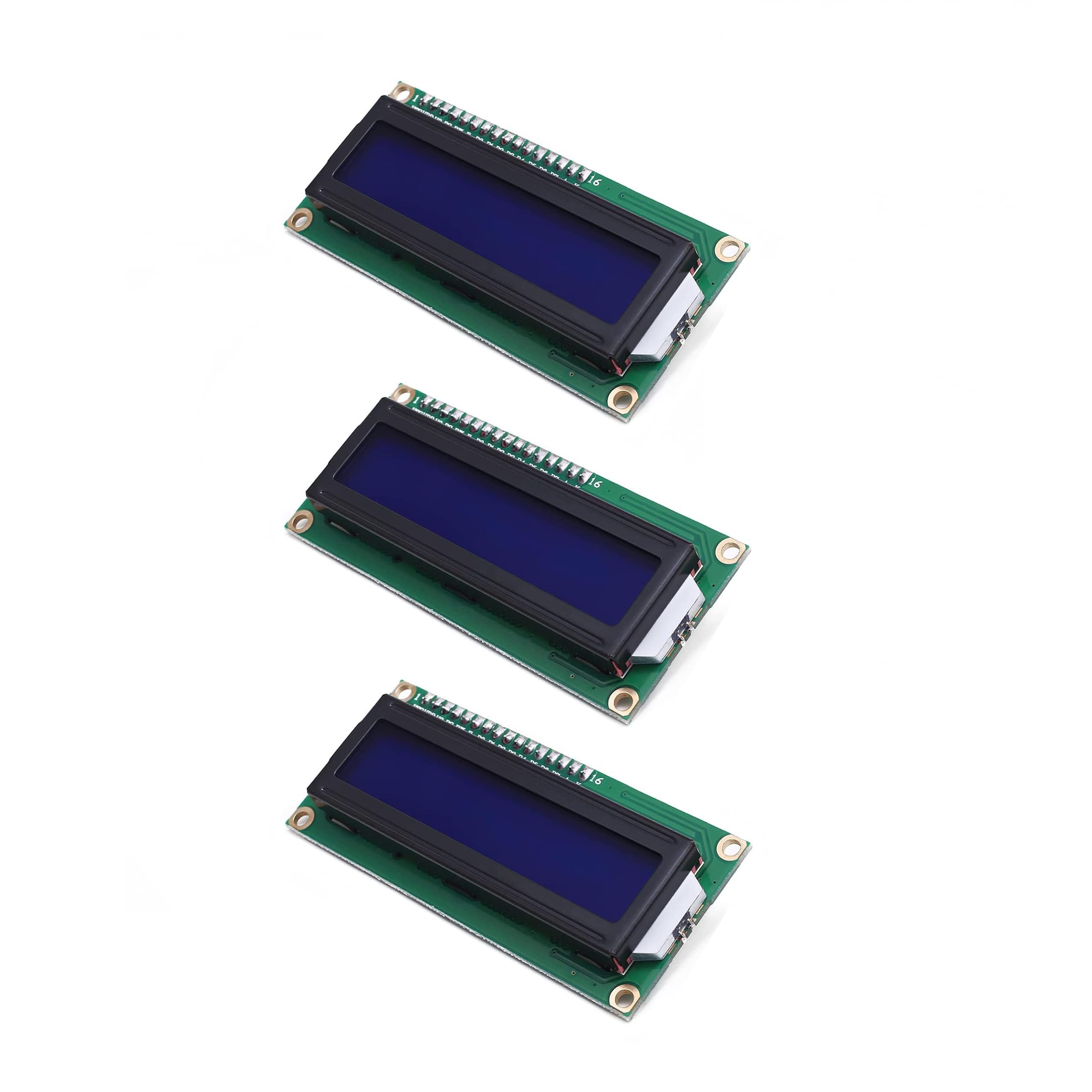 Teyleten Robot LCD1602 LCD Display Screen Module 16X2 Character Serial Blue Backlight LCD Module PCF8574T PCF8574 IIC I2C for Raspberry Pi Arduino STM32 DIY (3PCS)