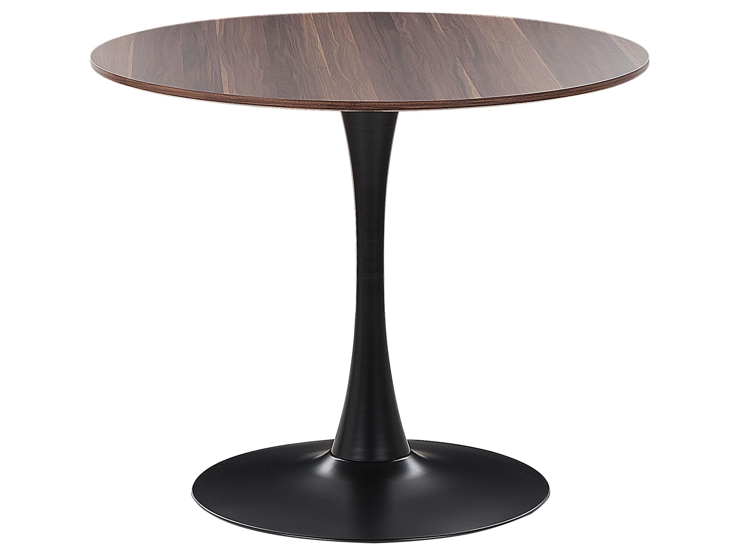Table gain de place ronde bois foncé 90 cm Boca Beliani pour petit séjour
