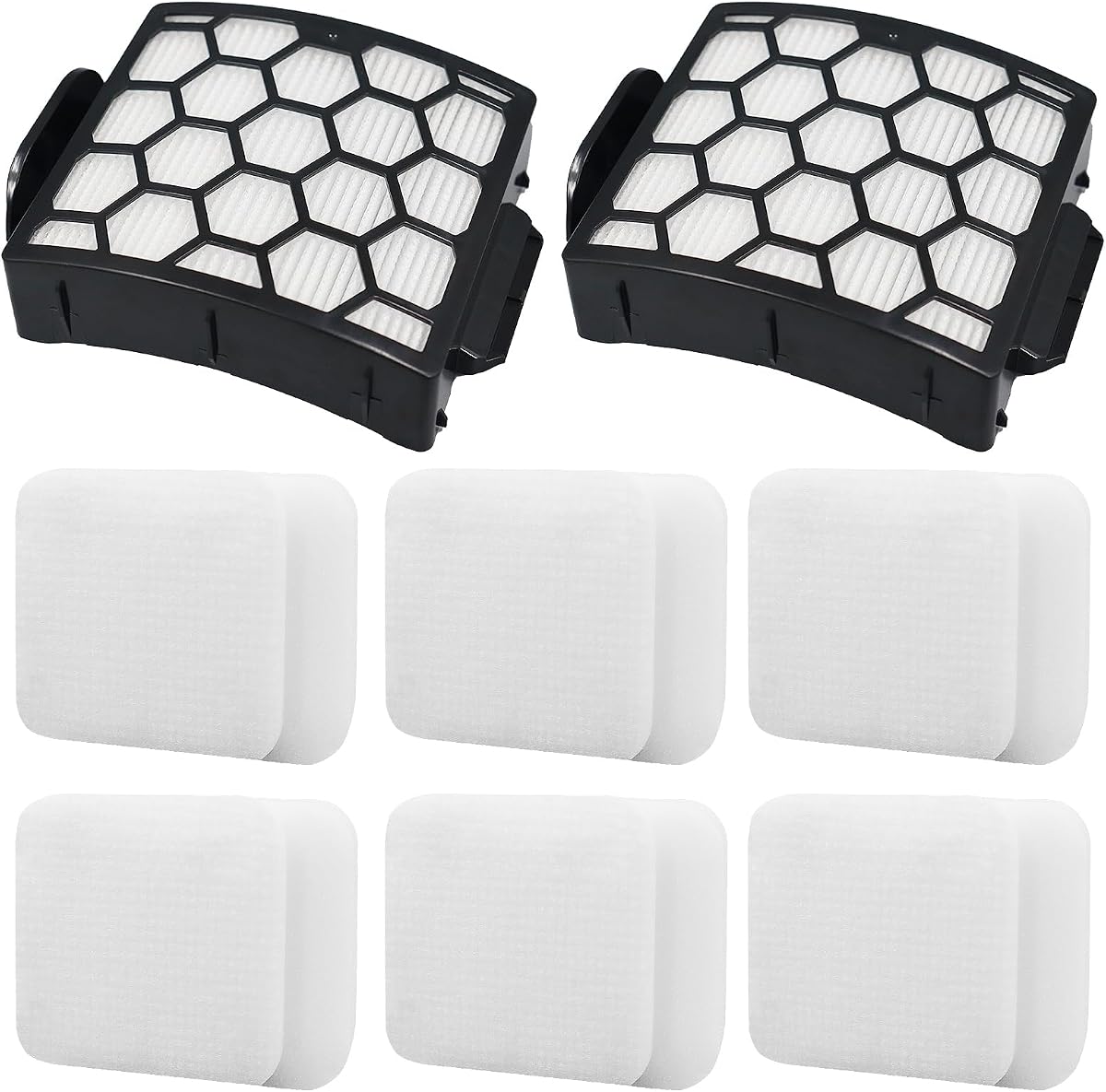 LA502 Filtro de repuesto para Shark LA502, LA300, LA322, LA301, LA500, LA702 | Aspiradora vertical Rotator Lift-Away ADV DuoClean PowerFins (2 filtros + 6 espuma + 6 fieltro)
