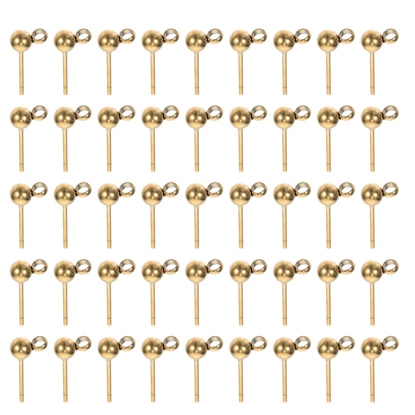 BESTonZON Accessori per Orecchini a Bottone in Acciaio Inossidabile 100 Pezzi, Aghi per Realizzare Orecchini Fai da Te, Componenti per Gioielli Artigianali, per Creazioni Personalizzate e
